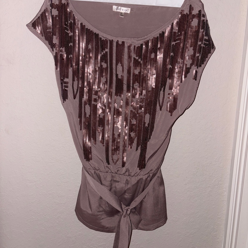 S Boutique Elegant Sequin Embellished Top